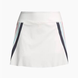 Addison Bay White Mini Skirt with Multicolor Stripes